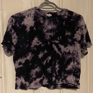 purple tie dye garage oversized crop